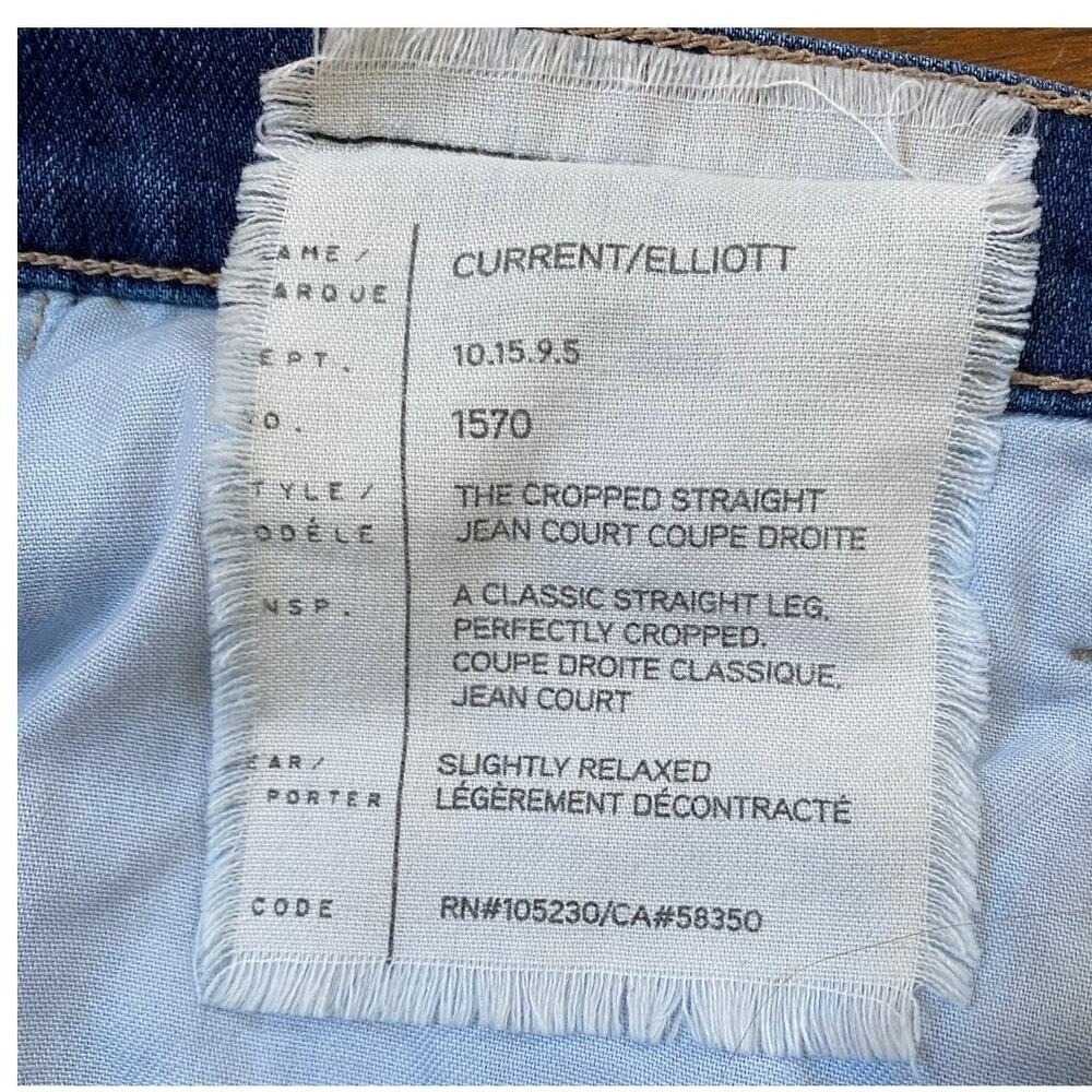 CURRENT/ELLIOTT The Cropped Straight Limitless Destroy Released Hem 27 Excellent - Picture 11 of 15